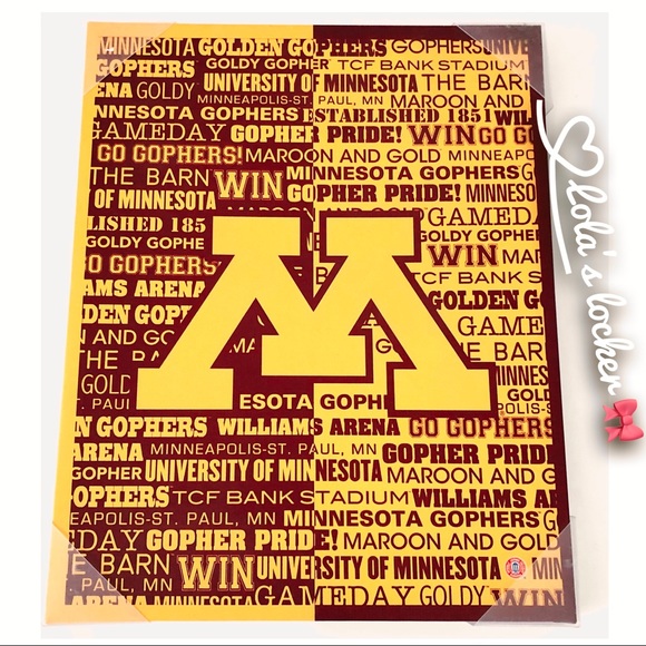 University of Minnesota Gophers Typograpy Sign
